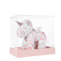 JoyFlower 玫瑰永生花 粉蓝童话独角兽