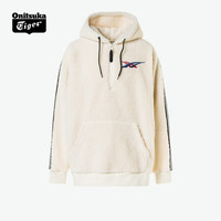 Onitsuka Tiger鬼塚虎男士毛绒卫衣 简约休闲保暖连帽卫衣女 2183A782-100 白色 XS