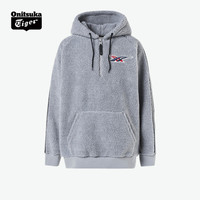 Onitsuka Tiger鬼塚虎男士毛绒卫衣 简约休闲保暖连帽卫衣女 2183A782-100 灰色 XL