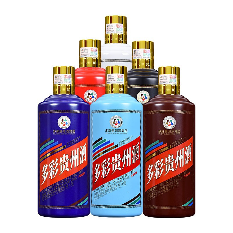 COLORFUL GUIZHOU JIU 多彩贵州酒 六彩缤纷 53%vol 酱香型白酒 500ml*6瓶 整箱装