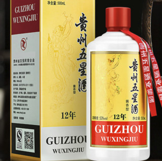 WUXIN 贵州五星酒 12年 53%vol 酱香型白酒 500ml*6瓶 整箱装