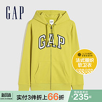 Gap男装LOGO法式圈织软卫衣853131 2021春夏新款宽松运动开衫外套