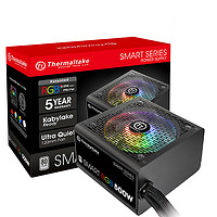 Thermaltake 曜越 SMART RGB 500 白牌（80%）非模组ATX电源 500W