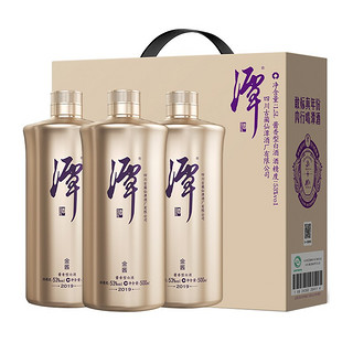 潭酒 金酱 2019版 53%vol 酱香型白酒 500ml*3瓶 礼盒装