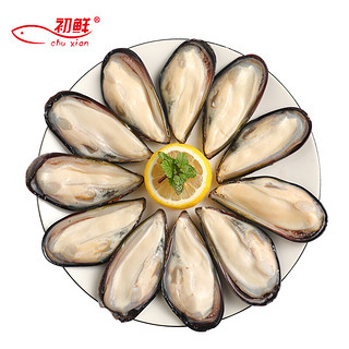 初鲜 生冻半壳贻贝 蓝口贝 海虹 淡菜1kg 35-39只 火锅烧烤食材  国产海鲜水产