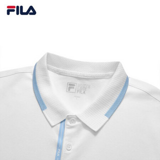 FILA 斐乐官方男子短袖POLO衫 2021夏季新款经典商务立领休闲衫 标准白-WT 180/100A/XL