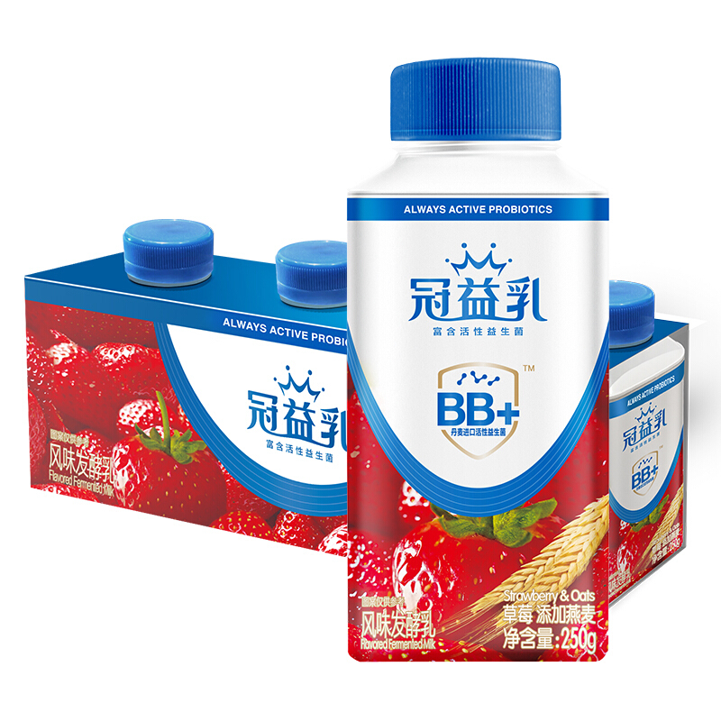 mengniu 蒙牛 冠益乳 燕麦草莓味酸奶 250g*4瓶