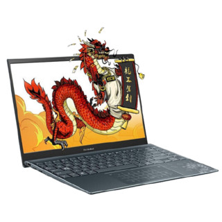 ASUS 华硕 灵耀14 2021款 锐龙版 R7 4000系列 14.0英寸 轻薄本 松木青（锐龙R7-4700U、核芯显卡、16GB、512GB SSD、1080P）