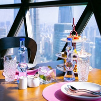 周末不加价！267m高空俯瞰天际线！上海东方明珠塔空中旋转餐厅 双人下午茶套餐