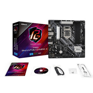 ASRock 华擎 Z590M Phantom Gaming 4幻影电竞主板 支持 CPU 11700K/11600KF （Intel Z590/LGA 1200）