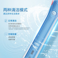 Oral-B 欧乐-B 欧乐B电动牙刷成人 小圆头牙刷情侣礼物3D声波旋转摆动充电式 P2000蓝（含刷头*2）镇店之宝