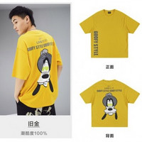 【迪士尼高飞系列联名款】夏季时尚大印花短袖男式T恤 2XL 旧金