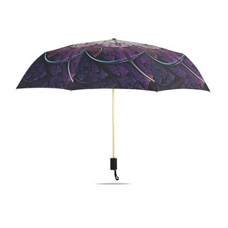 德国kobold（UPF50 ）蛙张双层保护防晒伞三折叠遮阳伞防晒防紫外线太阳伞女伞 紫色盛开