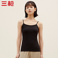 三枪 吊带女 弹力棉女吊带背心吊带衫打底春夏基础纯色吊带衫 黑色 M