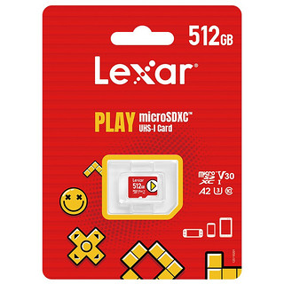 Lexar 雷克沙 PLAY系列 Micro-SD存储卡 512GB（UHS-I、V30、U3、A2）