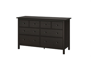 HEMNES 汉尼斯 八斗抽屉柜 黑褐色 160x96 厘米