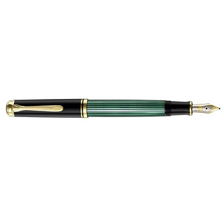 Pelikan 百利金 Souveran M400 钢笔 14K金F尖 F Plume 黑色/绿色