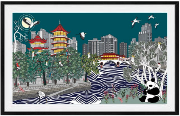 robpepper作品版画锦江故事成都装饰画1060600mm2019年原画仅此一幅