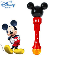 迪士尼(Disney)泡泡魔法棒电动泡泡机儿童吹泡泡玩具带灯光音乐防漏水泡泡棒男女孩礼物米奇红黑FPA011