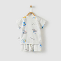 88VIP：Tongtai 童泰 夏0-3月婴儿纯棉套装宝宝短袖上衣短裤两件套