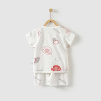 童泰 夏款婴儿衣服0-3月新生儿纯棉和尚服套装新生儿短袖偏开内衣套装 TS02J155 粉色 52