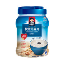 QUAKER 桂格 快煮純燕麥片沖飲谷物1000g*2罐原味煮食無蔗糖營養麥片早餐