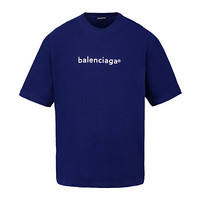 巴黎世家 BALENCIAGA 男士Gym Wear宽松版型棉质印花字母短袖T恤 612966 TIV54 1195 XL