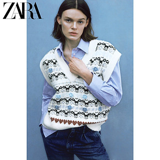 ZARA 新款 女装 亚洲限定 花朵提花背心 00021001330 M (170/88A)