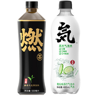 元气森林 茶饮料气泡水组合装 6口味 480ml*3瓶+500ml*3瓶