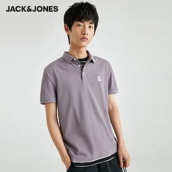 JackJones杰克琼斯夏季时尚男士酷爽棉刺绣翻领短袖T恤polo-shirt