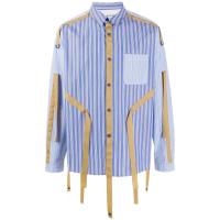 White Mountaineering 男士条纹流苏衬衫 WM2071107 蓝色 M
