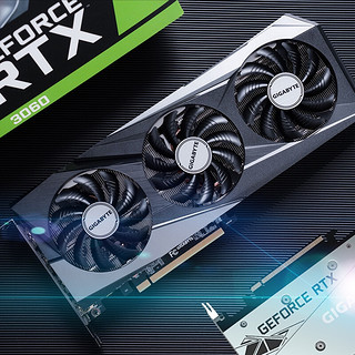 GIGABYTE 技嘉 GeForce RTX 3060 GAMING OC 魔鹰 12G 显卡 12GB 黑灰色