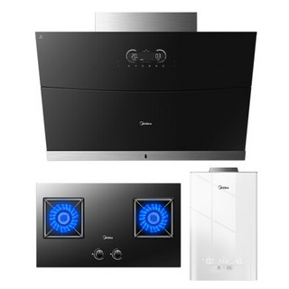 美的（Midea）J60+Q330-T+RX6 油烟机 侧吸抽油烟机 烟灶然热三件套 智能家电  燃气灶 （天然气）