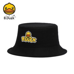 B.Duck 帽子男童新款女童卡通可爱遮阳百搭渔夫帽 黑色 S