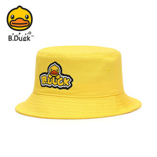 B.Duck 小黄鸭儿童渔夫帽男童帽子2021新款女童卡通可爱遮阳帽 BM1166201 黄色 6岁以上  S