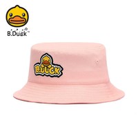 B.Duck 小黄鸭儿童渔夫帽男童帽子2021新款女童卡通可爱遮阳帽 BM1166201 粉色 6岁以上 L