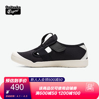 Onitsuka Tiger鬼塚虎经典中童鞋舒适轻便魔术贴大童鞋MEXICO66 PS SANDAL 黑色 33.5