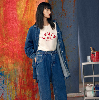 Levi's 李维斯 RED先锋系列 女士圆领短袖T恤 A0157-0001 米白色 XL