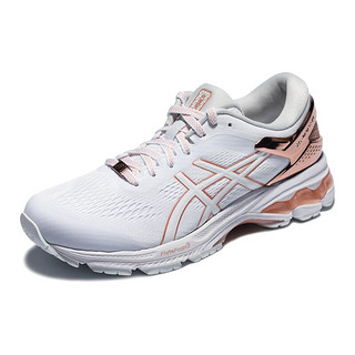 ASICS 亚瑟士 Gel-Kayano 26 女子跑鞋 1012A749-100 白色/金色 35.5