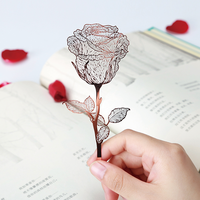 玫瑰 金属铜质植物花卉脉络精致艺术书签创意礼品 精品礼盒装