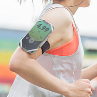 Bone跑步手机绑通用型多机型通用运动臂套硅胶可水洗 跑步手机绑-黑(L)