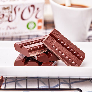 欧洲进口克特多金象（Cote d’Or）纯味黑巧克力糖果儿童休闲零食礼物排块装150g/排