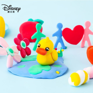 迪士尼（Disney）彩泥橡皮泥超轻粘土小孩玩具轻泥DIY手工制作黏土陶泥带模具 米奇12色（盒装）