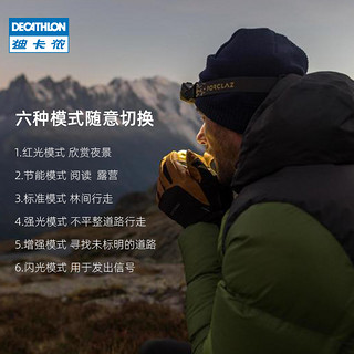 DECATHLON 迪卡侬 运动头灯强光远射户外Led灯可充电可拆卸戴式防水 ODC 黄色款