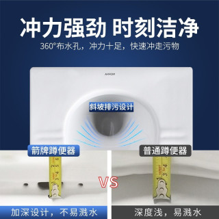 箭牌卫浴(ARROW) 蹲便器套装含水箱 防臭大便池蹲坑洗手间卫生间大便池蹲盆 大冲力蹲坑厕所蹲盆 ALD507G-1+双键水箱套装(后排带存水弯)