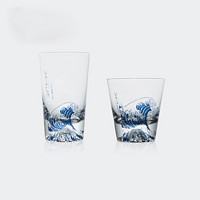 大英博物馆 神奈川冲浪里玻璃杯水杯浮雕创意礼物 宽口杯