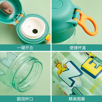 大嘴猴(Paul Frank)塑料杯tritan塑料儿童水杯夏季随身杯弹盖杯大容量女运动便携健身水壶470ml PFD601湖水蓝