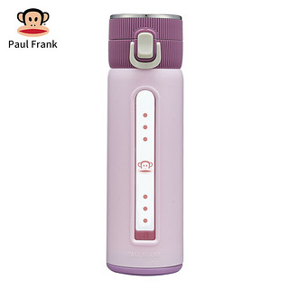 大嘴猴（Paul Frank）双层玻璃水杯320ml女可爱便携创意个性潮流简约男茶杯子PFD217 芭比粉