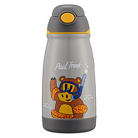 大嘴猴(Paul Frank)保温杯316不锈钢儿童吸管杯杯盖两用宝宝水杯便携水壶送杯套 590ml PFD317 潜水小健将