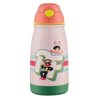 大嘴猴(Paul Frank)保温杯316不锈钢儿童吸管杯杯盖两用宝宝水杯便携水壶送杯套 590ml PFD317 阳光小伙伴
